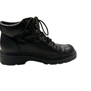 Black Ankle Lace Up Boots for Women